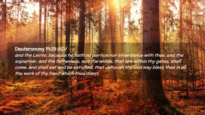 Picture 02 - Deuteronomy 14:29 ASV Desktop Wallpaper - and the Levite, because he hath no portion nor - Desktop Bible Verse Wallpaper