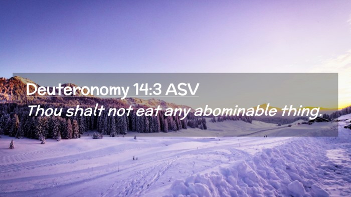 Picture 02 - Deuteronomy 14:3 ASV Desktop Wallpaper - Thou shalt not eat any abominable - Desktop Bible Verse Wallpaper