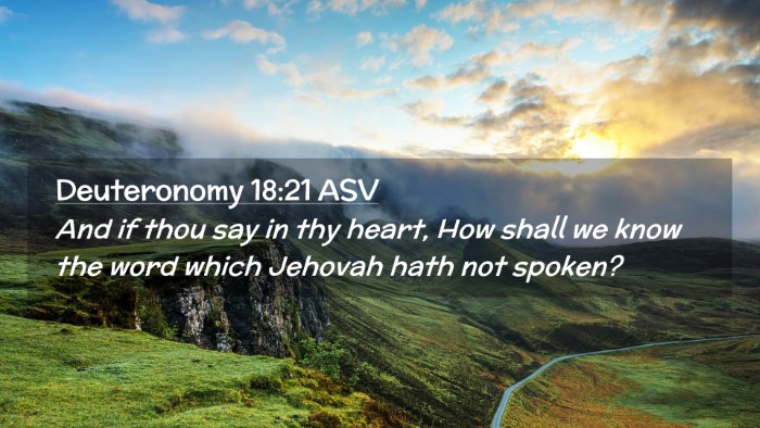 Picture 02 - Deuteronomy 18:21 ASV Desktop Wallpaper - And if thou say in thy heart, How shall we know - Desktop Bible Verse Wallpaper