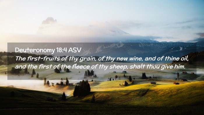 Picture 02 - Deuteronomy 18:4 ASV Desktop Wallpaper - The first-fruits of thy grain, of thy new wine, - Desktop Bible Verse Wallpaper