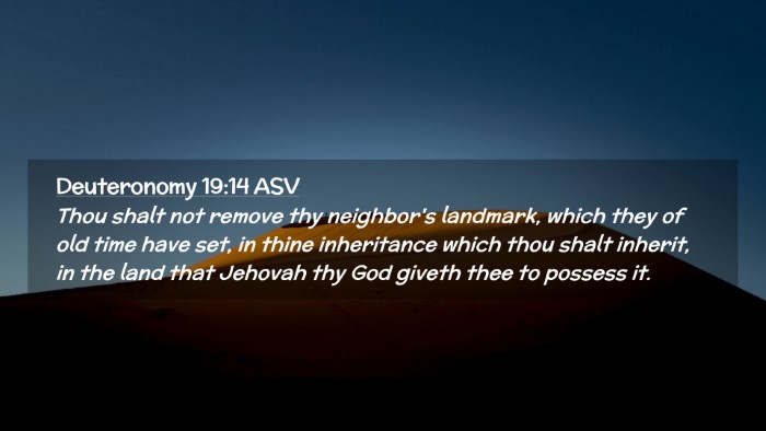 Picture 02 - Deuteronomy 19:14 ASV Desktop Wallpaper - Thou shalt not remove thy neighbor's landmark, - Desktop Bible Verse Wallpaper
