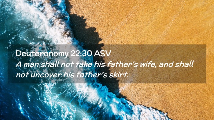 Picture 02 - Deuteronomy 22:30 ASV Desktop Wallpaper - A man shall not take his father's wife, and shall - Desktop Bible Verse Wallpaper