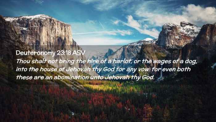 Picture 02 - Deuteronomy 23:18 ASV Desktop Wallpaper - Thou shalt not bring the hire of a harlot, or the - Desktop Bible Verse Wallpaper