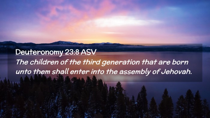 Picture 02 - Deuteronomy 23:8 ASV Desktop Wallpaper - The children of the third generation that are - Desktop Bible Verse Wallpaper