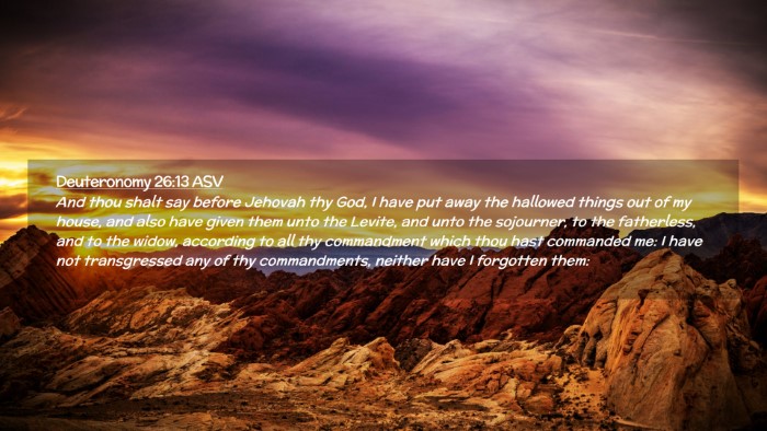 Picture 02 - Deuteronomy 26:13 ASV Desktop Wallpaper - And thou shalt say before Jehovah thy God, I have - Desktop Bible Verse Wallpaper