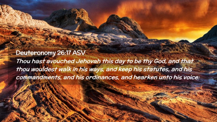 Picture 02 - Deuteronomy 26:17 ASV Desktop Wallpaper - Thou hast avouched Jehovah this day to be thy - Desktop Bible Verse Wallpaper