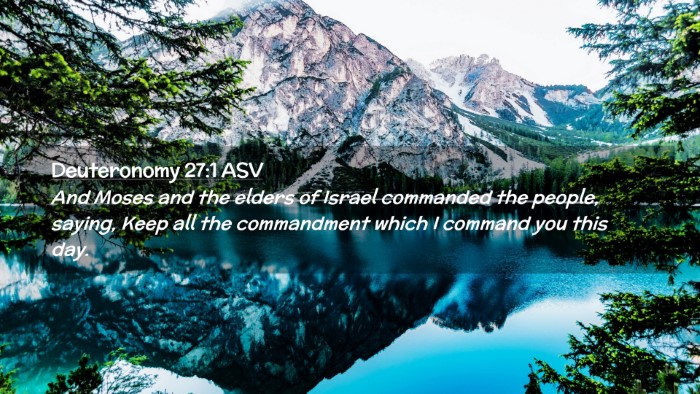 Picture 02 - Deuteronomy 27:1 ASV Desktop Wallpaper - And Moses and the elders of Israel commanded the - Desktop Bible Verse Wallpaper