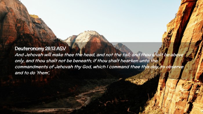 Picture 02 - Deuteronomy 28:13 ASV Desktop Wallpaper - And Jehovah will make thee the head, and not the - Desktop Bible Verse Wallpaper