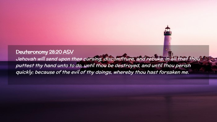 Picture 02 - Deuteronomy 28:20 ASV Desktop Wallpaper - Jehovah will send upon thee cursing, - Desktop Bible Verse Wallpaper