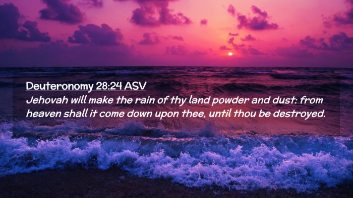 Picture 02 - Deuteronomy 28:24 ASV Desktop Wallpaper - Jehovah will make the rain of thy land powder and - Desktop Bible Verse Wallpaper