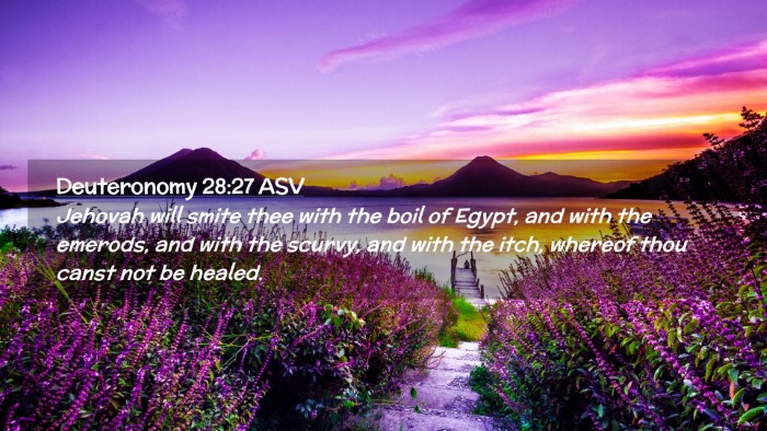 Picture 02 - Deuteronomy 28:27 ASV Desktop Wallpaper - Jehovah will smite thee with the boil of Egypt, - Desktop Bible Verse Wallpaper