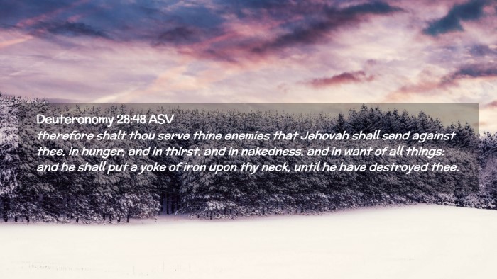 Picture 02 - Deuteronomy 28:48 ASV Desktop Wallpaper - therefore shalt thou serve thine enemies that - Desktop Bible Verse Wallpaper