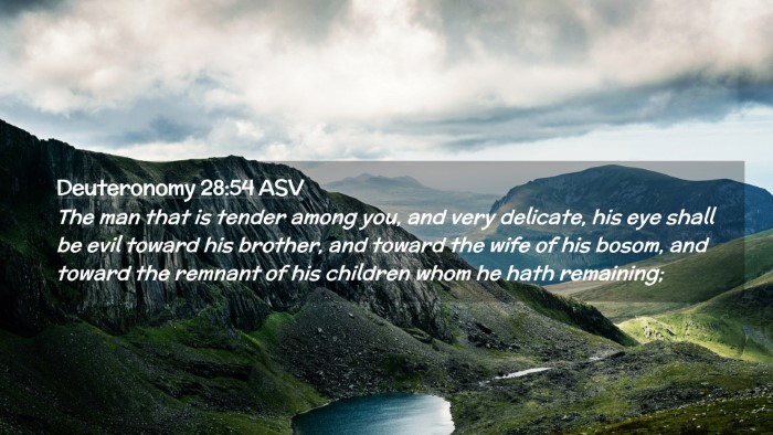 Picture 02 - Deuteronomy 28:54 ASV Desktop Wallpaper - The man that is tender among you, and very - Desktop Bible Verse Wallpaper