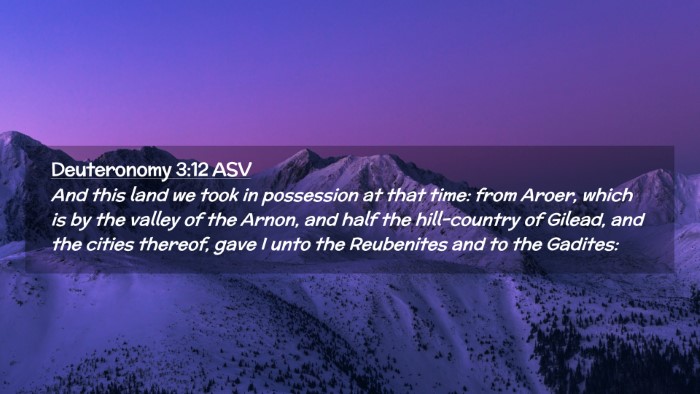 Picture 02 - Deuteronomy 3:12 ASV Desktop Wallpaper - And this land we took in possession at that time: - Desktop Bible Verse Wallpaper