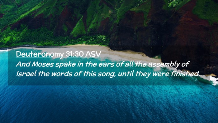 Picture 02 - Deuteronomy 31:30 ASV Desktop Wallpaper - And Moses spake in the ears of all the assembly - Desktop Bible Verse Wallpaper