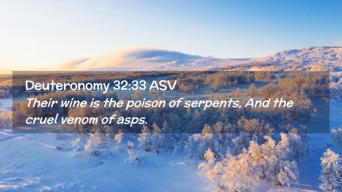Picture 02 - Deuteronomy 32:33 ASV Desktop Wallpaper - Their wine is the poison of serpents, And the - Desktop Bible Verse Wallpaper