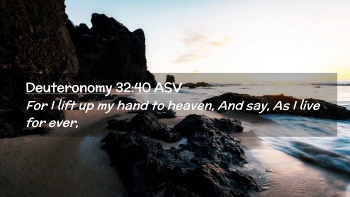 Picture 02 - Deuteronomy 32:40 ASV Desktop Wallpaper - For I lift up my hand to heaven, And say, As I - Desktop Bible Verse Wallpaper
