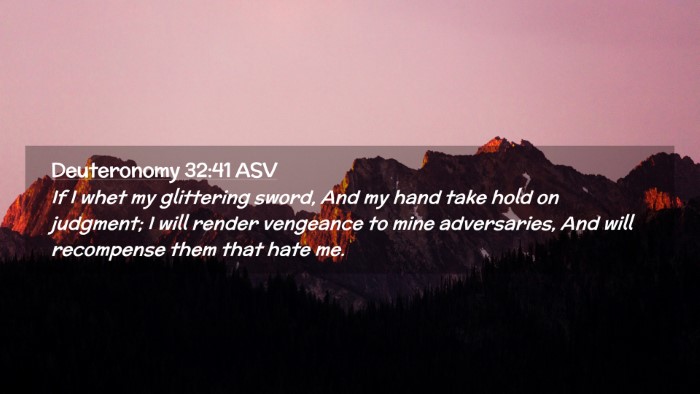 Picture 02 - Deuteronomy 32:41 ASV Desktop Wallpaper - If I whet my glittering sword, And my hand take - Desktop Bible Verse Wallpaper