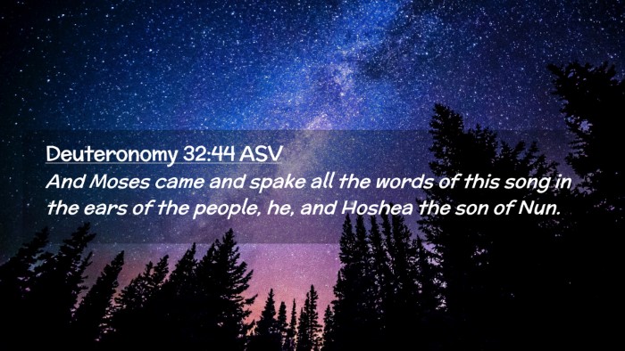 Picture 02 - Deuteronomy 32:44 ASV Desktop Wallpaper - And Moses came and spake all the words of this - Desktop Bible Verse Wallpaper