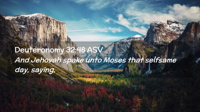 Picture 02 - Deuteronomy 32:48 ASV Desktop Wallpaper - And Jehovah spake unto Moses that selfsame day, - Desktop Bible Verse Wallpaper