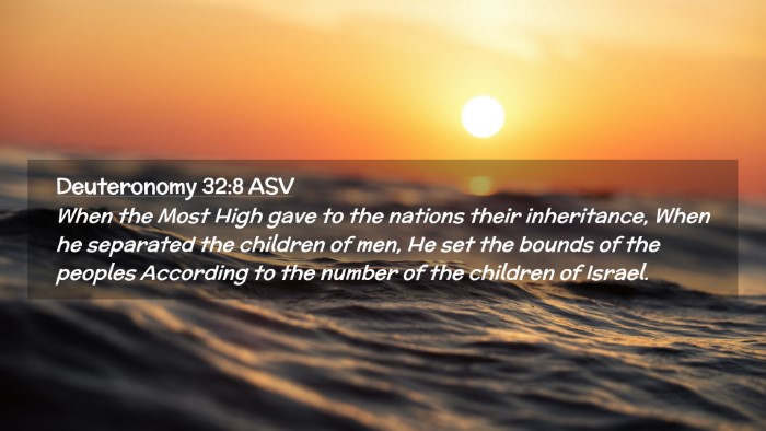 Picture 02 - Deuteronomy 32:8 ASV Desktop Wallpaper - When the Most High gave to the nations their - Desktop Bible Verse Wallpaper