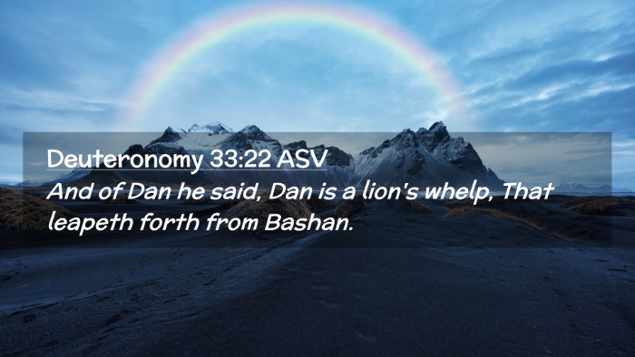 Picture 02 - Deuteronomy 33:22 ASV Desktop Wallpaper - And of Dan he said, Dan is a lion's whelp, That - Desktop Bible Verse Wallpaper