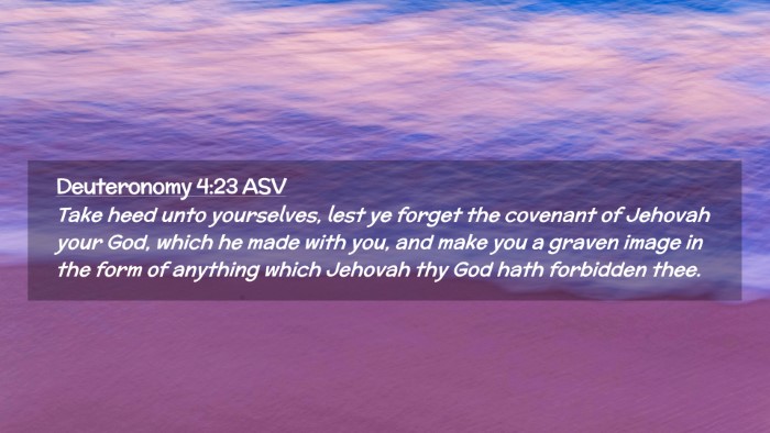 Picture 02 - Deuteronomy 4:23 ASV Desktop Wallpaper - Take heed unto yourselves, lest ye forget the - Desktop Bible Verse Wallpaper