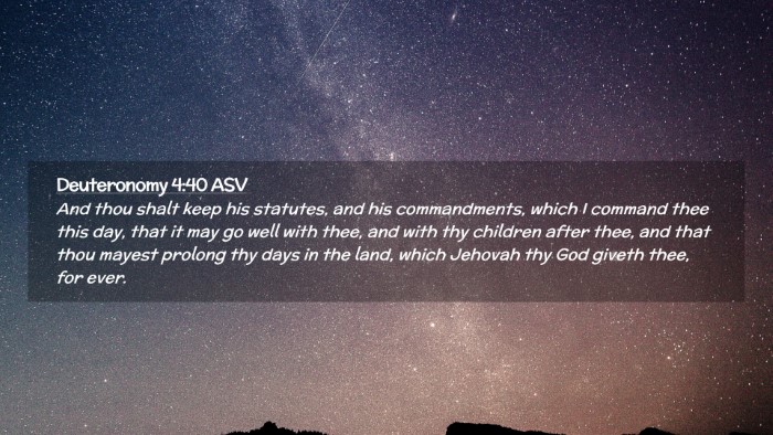 Picture 02 - Deuteronomy 4:40 ASV Desktop Wallpaper - And thou shalt keep his statutes, and his - Desktop Bible Verse Wallpaper