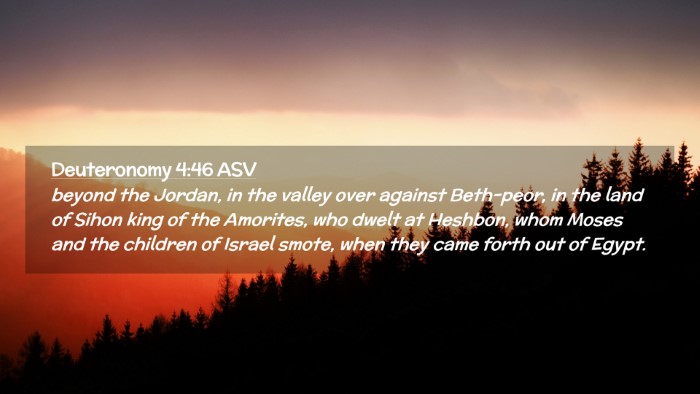 Picture 02 - Deuteronomy 4:46 ASV Desktop Wallpaper - beyond the Jordan, in the valley over against - Desktop Bible Verse Wallpaper