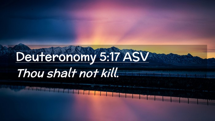 Picture 02 - Deuteronomy 5:17 ASV Desktop Wallpaper - Thou shalt not - Desktop Bible Verse Wallpaper