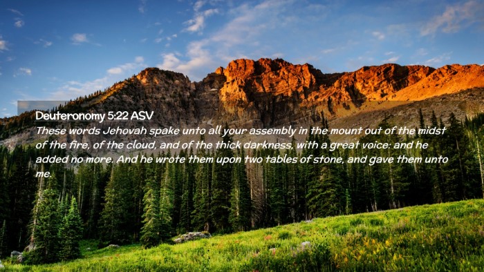 Picture 02 - Deuteronomy 5:22 ASV Desktop Wallpaper - These words Jehovah spake unto all your assembly - Desktop Bible Verse Wallpaper