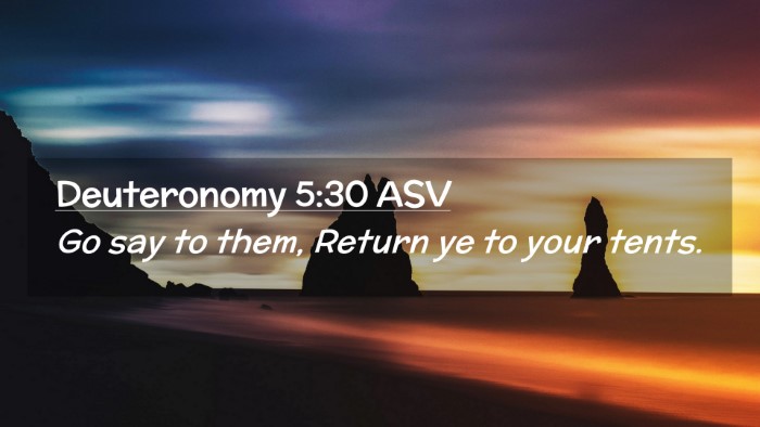 Picture 02 - Deuteronomy 5:30 ASV Desktop Wallpaper - Go say to them, Return ye to your - Desktop Bible Verse Wallpaper