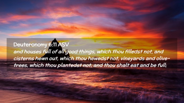 Picture 02 - Deuteronomy 6:11 ASV Desktop Wallpaper - and houses full of all good things, which thou - Desktop Bible Verse Wallpaper