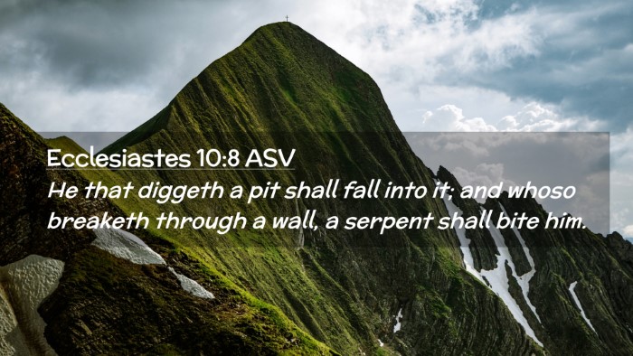 Picture 02 - Ecclesiastes 10:8 ASV Desktop Wallpaper - He that diggeth a pit shall fall into it; and - Desktop Bible Verse Wallpaper