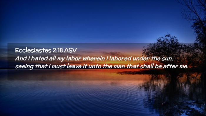 Picture 02 - Ecclesiastes 2:18 ASV Desktop Wallpaper - And I hated all my labor wherein I labored under - Desktop Bible Verse Wallpaper