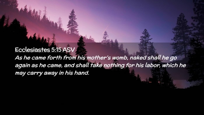 Picture 02 - Ecclesiastes 5:15 ASV Desktop Wallpaper - As he came forth from his mother's womb, naked - Desktop Bible Verse Wallpaper