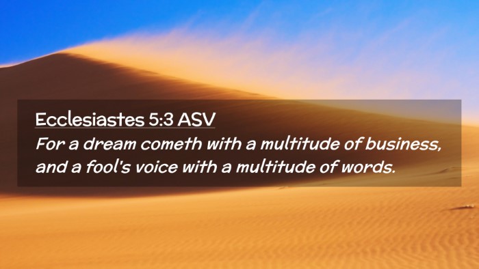 Picture 02 - Ecclesiastes 5:3 ASV Desktop Wallpaper - For a dream cometh with a multitude of business, - Desktop Bible Verse Wallpaper