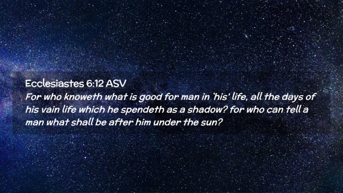 Picture 02 - Ecclesiastes 6:12 ASV Desktop Wallpaper - For who knoweth what is good for man in `his' - Desktop Bible Verse Wallpaper