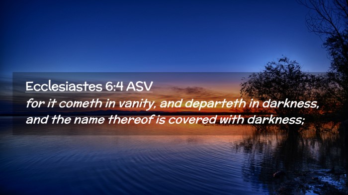 Picture 02 - Ecclesiastes 6:4 ASV Desktop Wallpaper - for it cometh in vanity, and departeth in - Desktop Bible Verse Wallpaper
