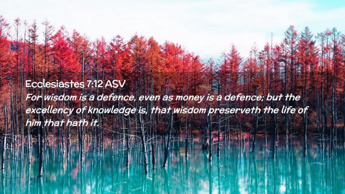 Picture 02 - Ecclesiastes 7:12 ASV Desktop Wallpaper - For wisdom is a defence, even as money is a - Desktop Bible Verse Wallpaper