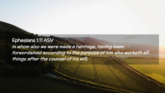 Picture 02 - Ephesians 1:11 ASV Desktop Wallpaper - in whom also we were made a heritage, having been - Desktop Bible Verse Wallpaper