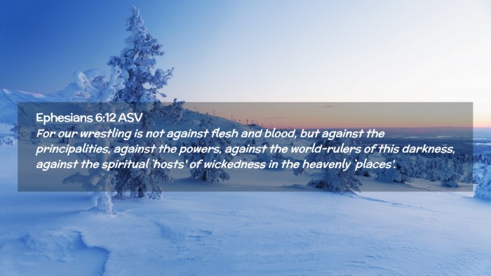 Picture 02 - Ephesians 6:12 ASV Desktop Wallpaper - For our wrestling is not against flesh and blood, - Desktop Bible Verse Wallpaper