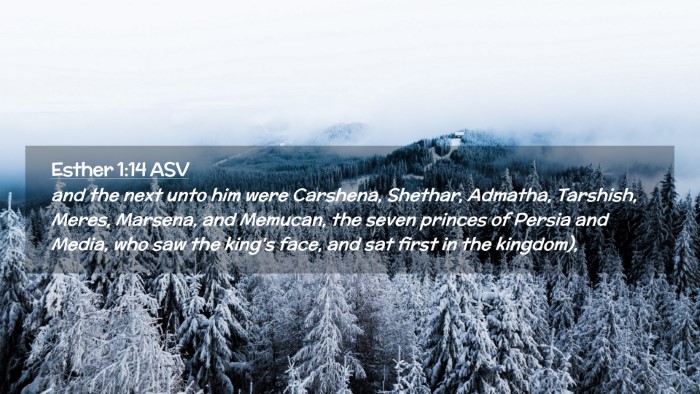Picture 02 - Esther 1:14 ASV Desktop Wallpaper - and the next unto him were Carshena, Shethar, - Desktop Bible Verse Wallpaper