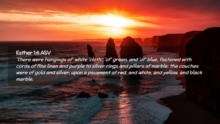 Picture 02 - Esther 1:6 ASV Desktop Wallpaper - `There were hangings of' white `cloth', `of' - Desktop Bible Verse Wallpaper