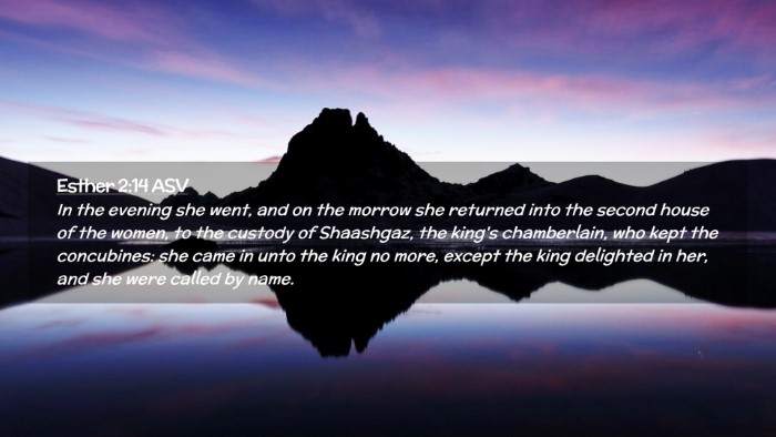 Picture 02 - Esther 2:14 ASV Desktop Wallpaper - In the evening she went, and on the morrow she - Desktop Bible Verse Wallpaper