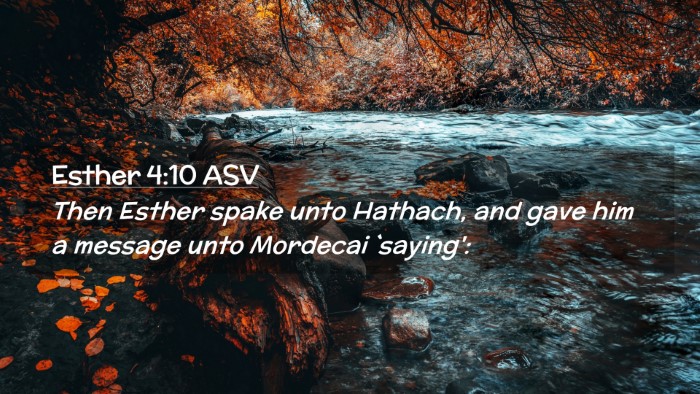 Picture 02 - Esther 4:10 ASV Desktop Wallpaper - Then Esther spake unto Hathach, and gave him a - Desktop Bible Verse Wallpaper