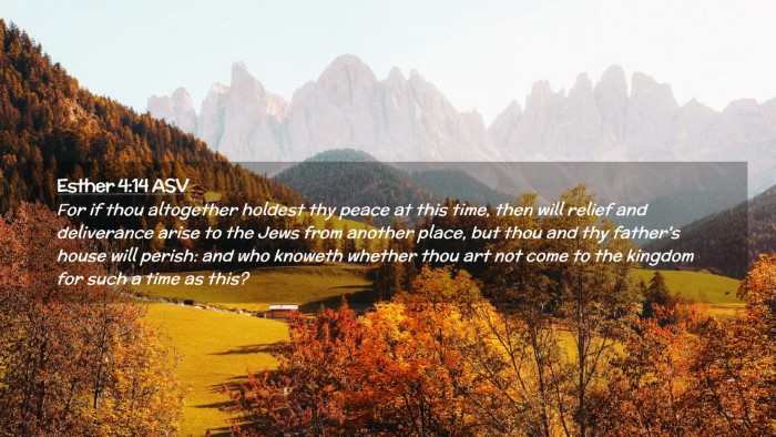 Picture 02 - Esther 4:14 ASV Desktop Wallpaper - For if thou altogether holdest thy peace at this - Desktop Bible Verse Wallpaper