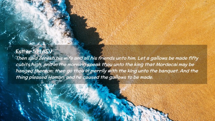 Picture 02 - Esther 5:14 ASV Desktop Wallpaper - Then said Zeresh his wife and all his friends - Desktop Bible Verse Wallpaper
