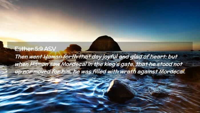 Picture 02 - Esther 5:9 ASV Desktop Wallpaper - Then went Haman forth that day joyful and glad of - Desktop Bible Verse Wallpaper