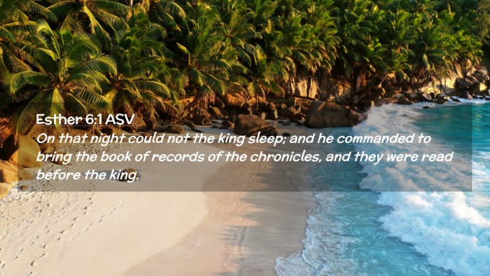 Picture 02 - Esther 6:1 ASV Desktop Wallpaper - On that night could not the king sleep; and he - Desktop Bible Verse Wallpaper